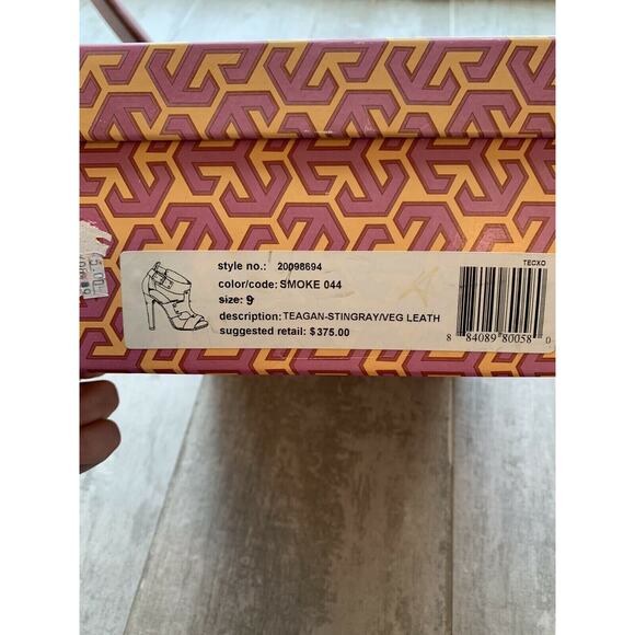 $375 TORY BURCH Teagan High Heel Gladiator Sandals Vegan Leather EUC Designer 9 - Picture 4 of 11
